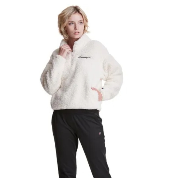 Champion Faux Shearling Quarter Zip Pullover - Picture 2 of 6